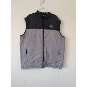 Footjoy‎ Puffer Golf Vest Men L Full Zip Insulated Lightweight Black Gray Logo